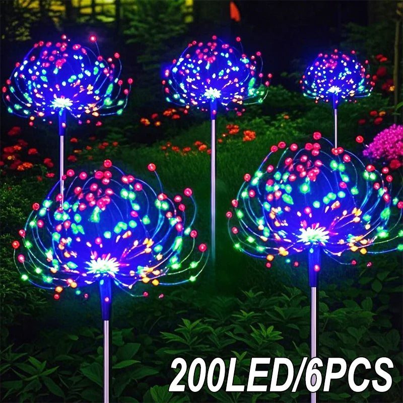 lampe solaire jardin pissenlit led decoratif exterieur pelouse balcon cour luminaire fleur coloré