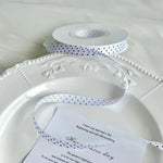 ruban pois marron clair bleu violet rose bleu marine vert beige blanc 25 yards