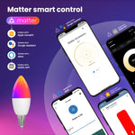 ampoule led intelligente e14 blanc jaune rouge verte bleue transparente moderne minimaliste
