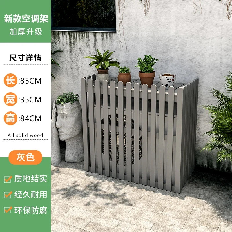 clôture murale bois naturel moderne balcon extérieur support pots fleurs anti corrosion unique