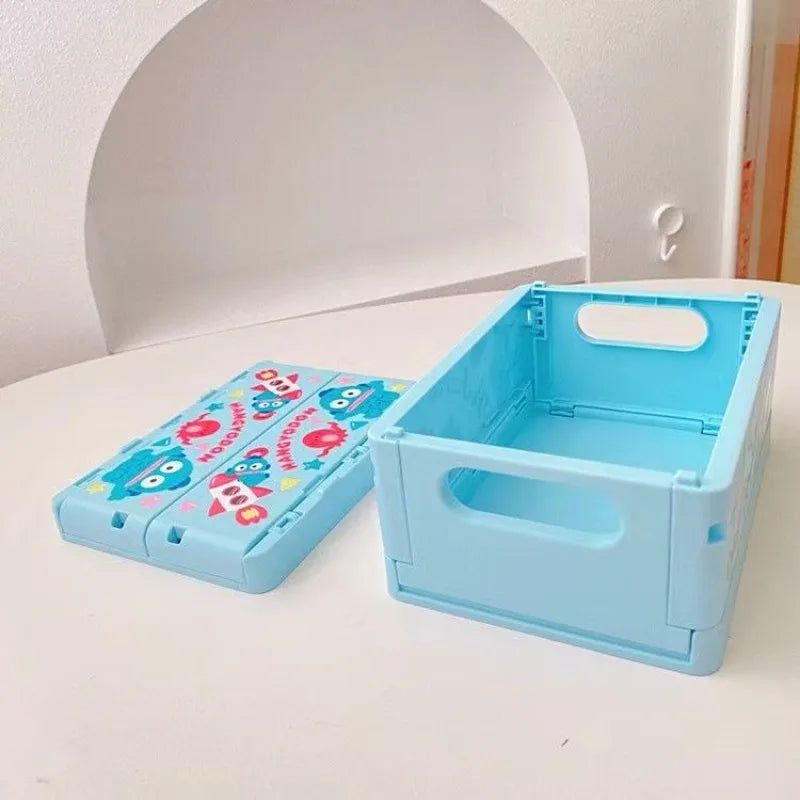boîte rangement pliable bleu dessins animés kawaii poignées étoiles triangles hangyodon moderne enfantine