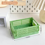 caisse rangement pliable moderne ventilée clips latéraux beige vert rose jaune violet opacité
