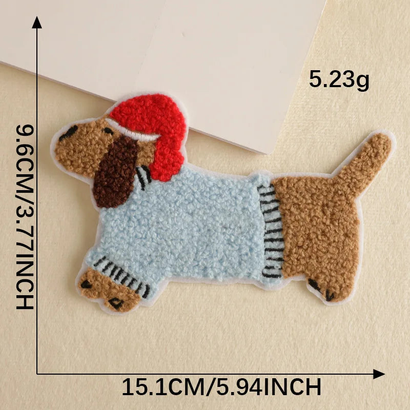 écussons décoratifs animaux mignons rose noir adhésifs créatifs cartoon polyestère