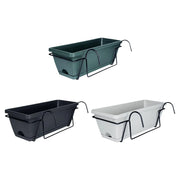 jardinière suspendue support métallique vert foncé noir blanc moderne minimaliste crochets métalliques fleurs roses