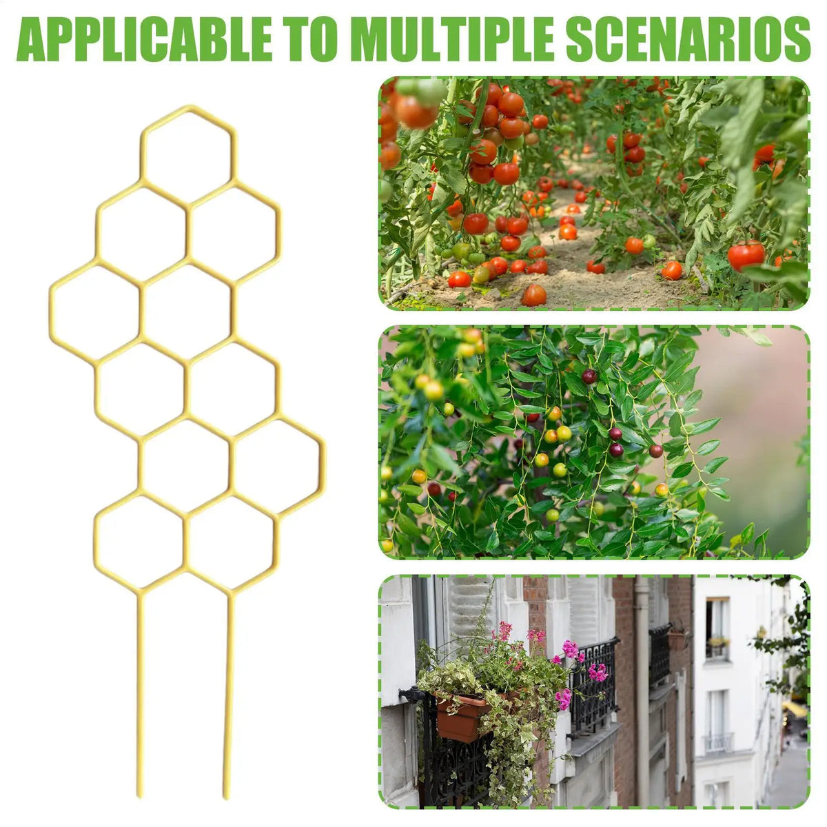 support plantes grimpantes jaune doré hexagonal moderne balcon jardin pot