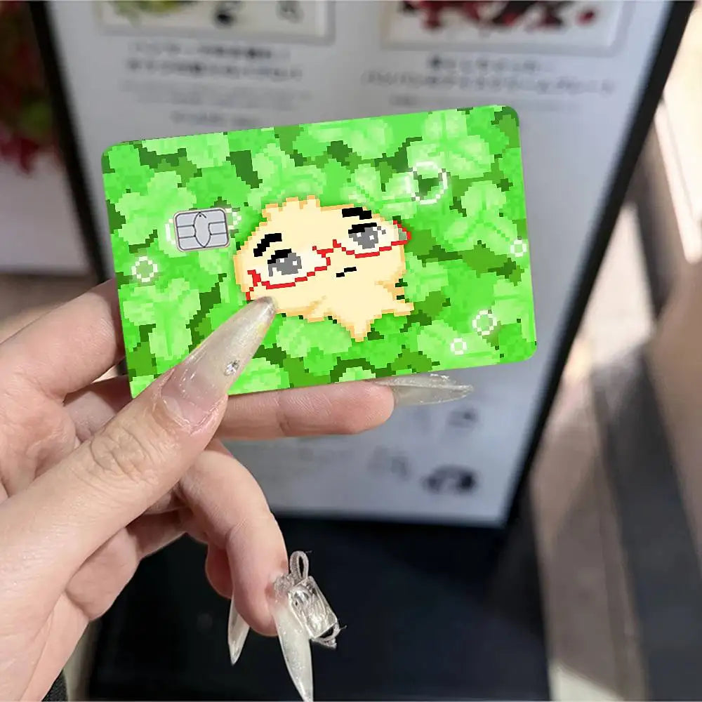 autocollants cartes bancaires dessin animé mignon personnages adhésifs réutilisables imperméables classiques féminins