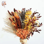 bouquet fleurs séchées orange marron naturel décoration maison anniversaire mariage rustic vintage