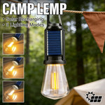 lampe camping rechargeable led solaire portable crochet noir bleu transparent