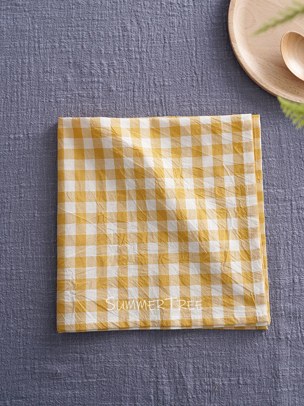 serviettes table coton carreaux rouge blanc bleu marron jaune classiques réutilisables maison party banquet