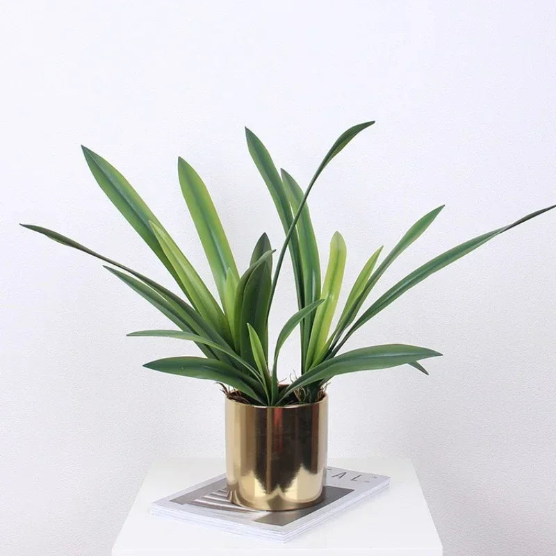 plantes artificielles feuilles vertes modernes decoration exterieure balcon 43cm 53cm 55cm set pièces