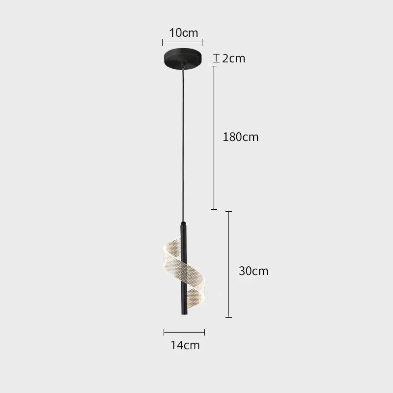 lampe suspendue moderne spirale transparente blanc doré élégante contemporaine filetée 2000 82000 lumens