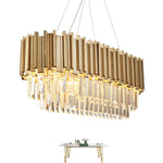 Suspension lumineuse dorée cristal moderne 4500K 3500K 6000K salon chambre