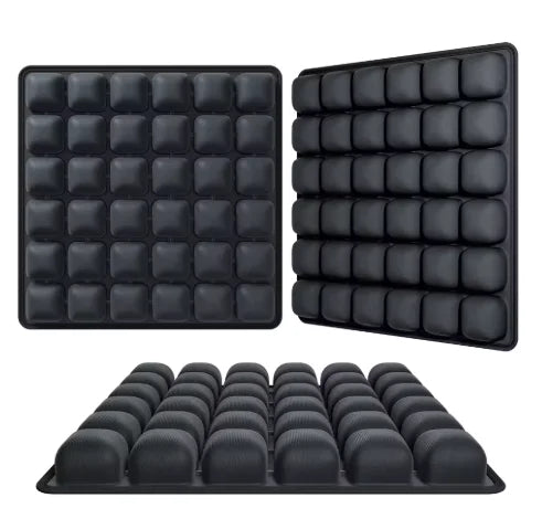 coussin siège gonflable mousse pu noir contemporain valve intégrée massage rond boudins opacité chambre
