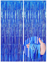 rideau festif franges métalliques brillantes rouge or rose bleu argent décoration murale anniversaire mariage