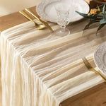 chemin table plissé décoratif élégant blanc rose vert salle manger maison