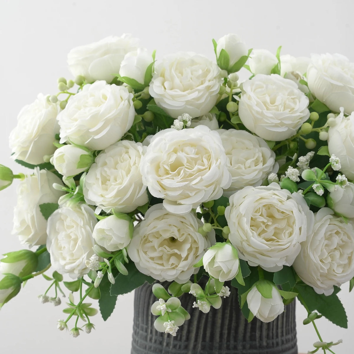 bouquet artificiel pivoine blanc vert classique intérieur mariage fêteDecoration intérieur fleurs faux