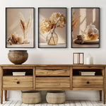 affiches minimaliste fleurs séchées toile opaque chambre salon décor naturel vertical