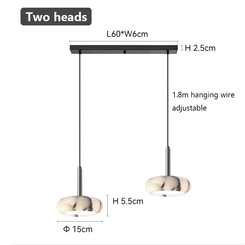 suspension lumineuse moderne pierre marbrée veines argentées semi translucide led 12w chambre salon
