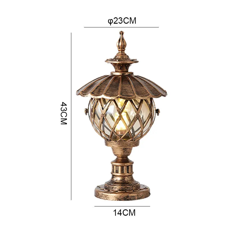 lampe table vintage aluminium bronze noir ajourée ip65 led e27