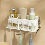 porte brosses dents adhésif moderne gris métallisé brosses lotions gels brosse toilette rasoir électrique