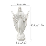 statue vierge marie résine blanche draperies rosier cœur décoration religieuse classique maison