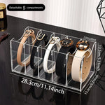 boîte rangement transparente ceintures classique moderne acrylique réutilisable boucles léopard poignée bleue organisateur garde