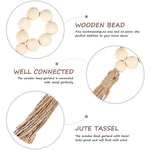 bracelet boho bois pompon jute naturelle blanc rustique