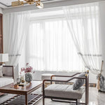 rideau blanc brodé transparent classique maison français moderne