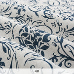 tissu imprimé fleurs feuilles beige bleu rouge résistance abrasion classique vintage 180x150cm 45x150cm 90x150cm