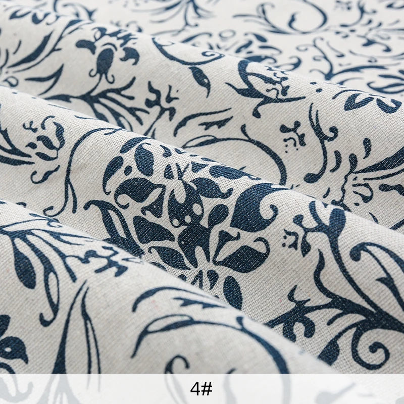 tissu imprimé fleurs feuilles beige bleu rouge résistance abrasion classique vintage 180x150cm 45x150cm 90x150cm