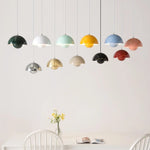 suspension lumineuse moderne sphérique métal jaune rose rouge vert beige doré