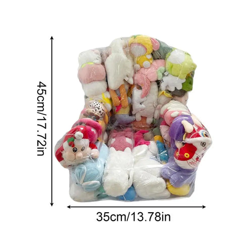 fauteuil rembourré multicolore animaux confortable moderne pieds bois peluches chambre enfant jouets organisation