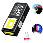 lampe torche rechargeable led noire portable intense modernes clips usb