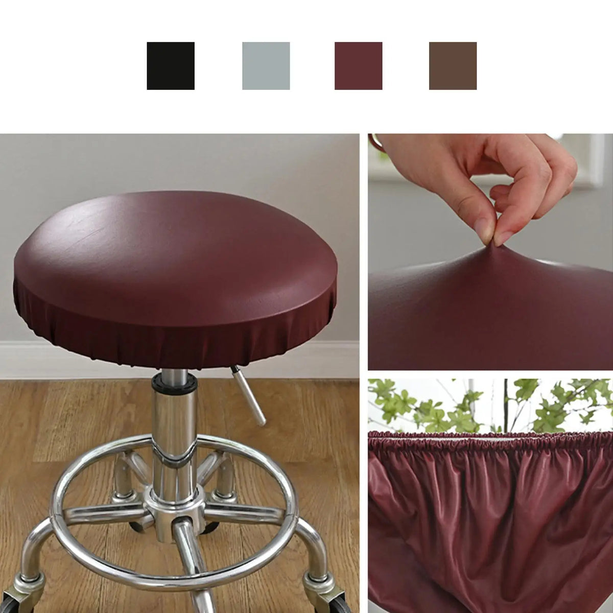 Housse de chaise de bar en cuir PU noire dans un intérieur moderne