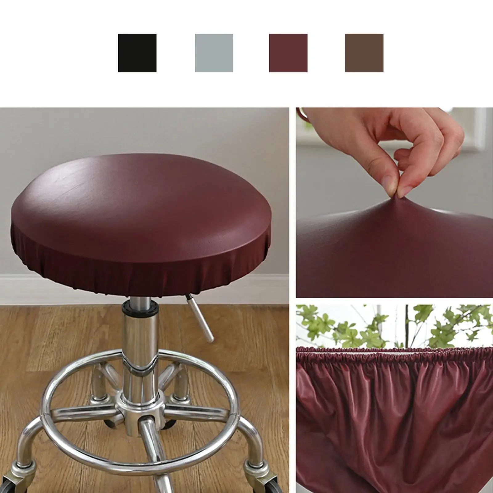 Housse de chaise de bar en cuir PU noire dans un intérieur moderne
