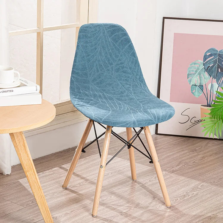 housse chaise moderne feuilles vert élastique antidérapante coussin polyester durable chambre restaurant mariage banquet