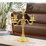 bougeoir cinq branches ornements floraux argent doré bronze classique décoration intérieure porte chandelle SUPPORT