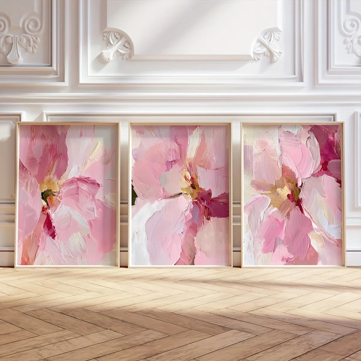 toile d'art abstraite fleurs rose moderne chambre salon decoration maison 30x40cm 50x70cm