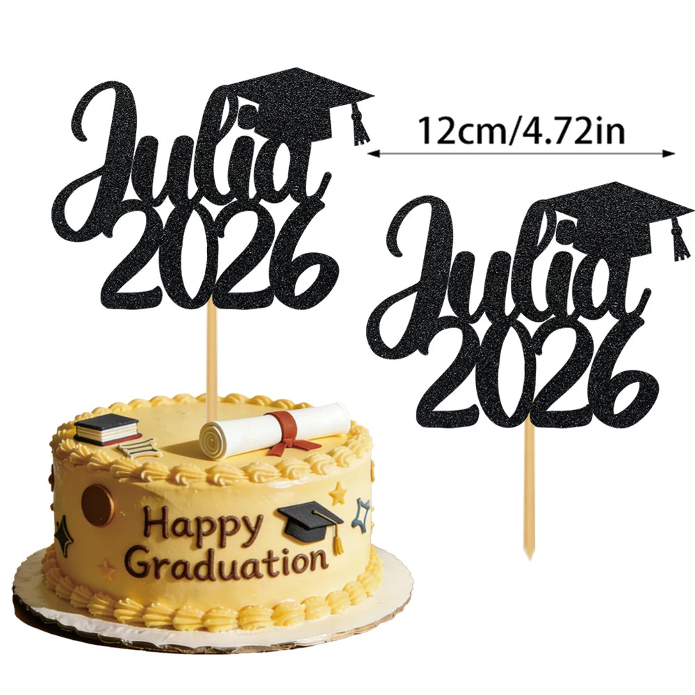 gâteau graduation personnalisable lettres motifs festifs diplômes livres étoiles blanc violet bleu doré rose