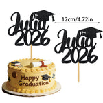 gâteau graduation personnalisable lettres motifs festifs diplômes livres étoiles blanc violet bleu doré rose