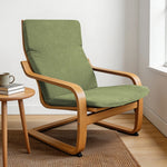 coussin chaise moderne poche bleu marine motif feuilles vert olive rayures