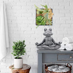 statue grenouille zen pose yoga résine gris pierre naturelle aspect texturé ciment brut jardin