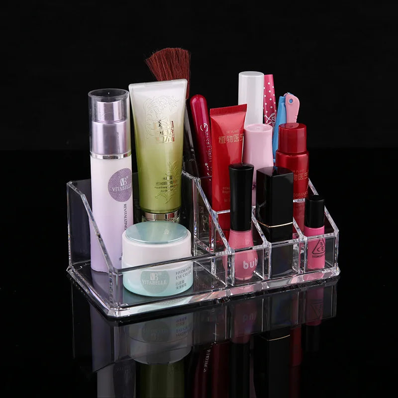 organisateur maquillage transparent boîtes rangement rouges lèvres cosmétiques moderne minimaliste plastique multifonctionnel