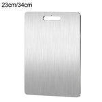 planche découper rectangulaire argentée lisse poignées intégrées utilitaire cuisine découpe fruits viande environnementALE