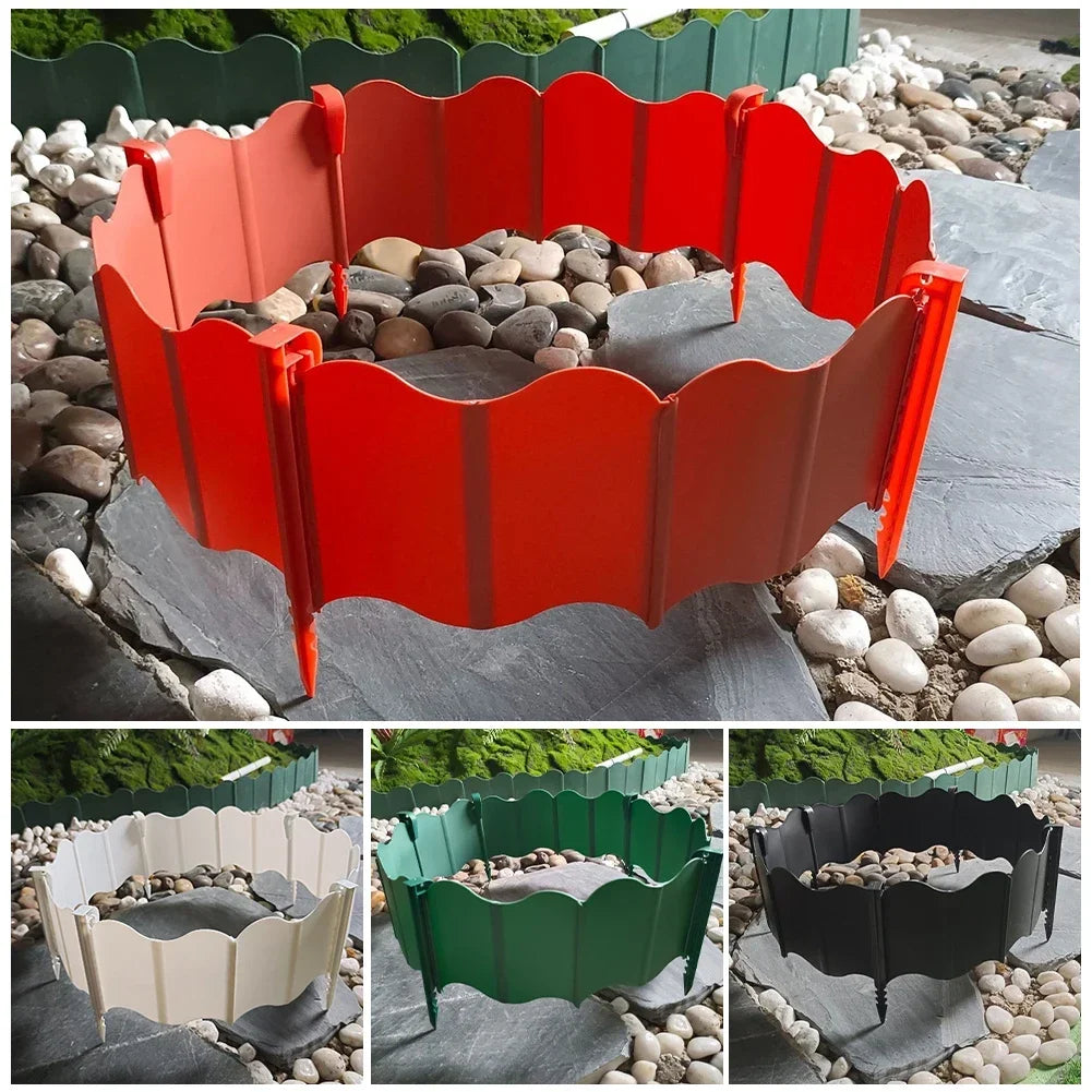 grille jardin moderne pliable couleurs vert rouge blanc noir texture plissée clips fixation