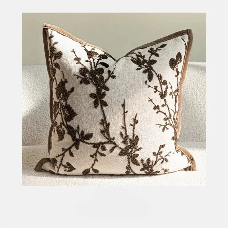 housse coussin décorative élégante marron motif géométrique moderne 100 polyester 45x45cm sofa