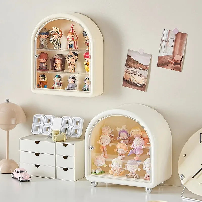vitrine transparente moderne figurines anti poussière blanche exposant organisateur jouets eco friendly