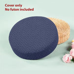 housse protection pouf rond gris moderne motif géométrique élastique