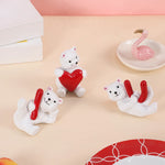 décoration mariage saint valentin ours blanc résine cœur rouge adorable figurine anniversaire noël festive