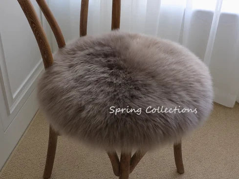 coussin chaise rond laine mouton fourrure épaisse doux confortable siège moderne